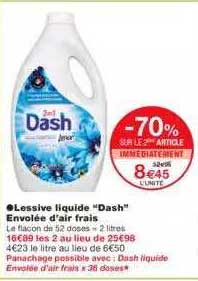 lessive liquide "dash" envolée d'air frais