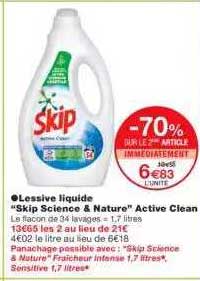 lessive liquide "skip science & nature" active clean