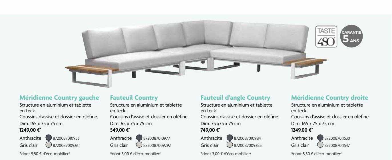 Méridienne Country Gauche, Fauteuil Country, Fauteuil D'angle Country, Méridienne Country Droite