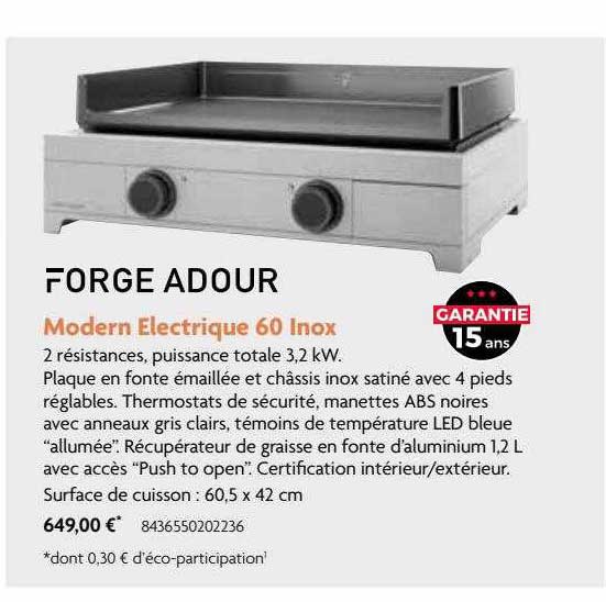 modern électrique 60 inox forge adour