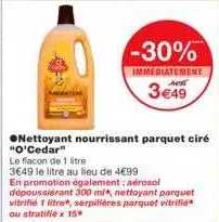 nettoyant nourrissant parquet ciré "o'cedar"