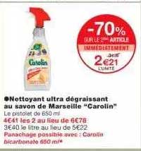 Nettoyant Ultra Dégraissant Au Savon De Marseille "carolin"