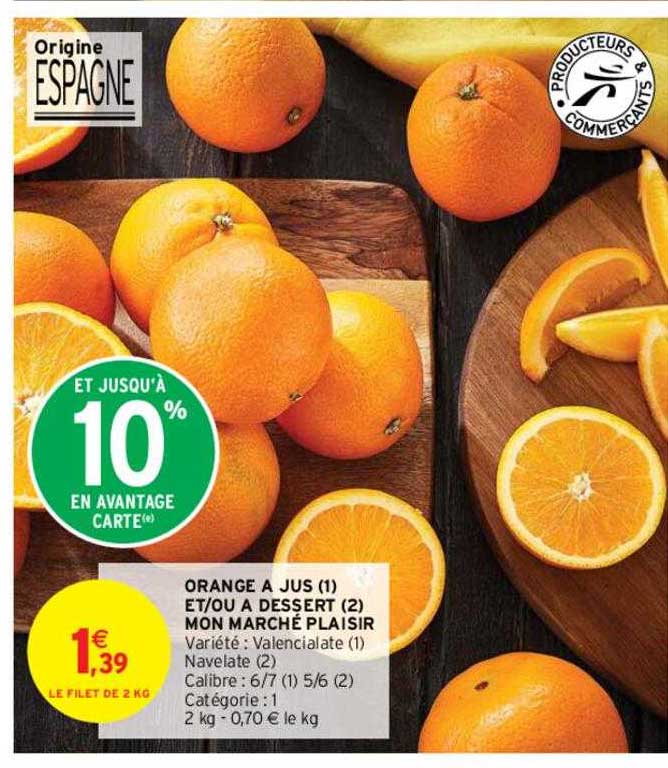 orange à jus et-ou à dessert mon marché plaisir