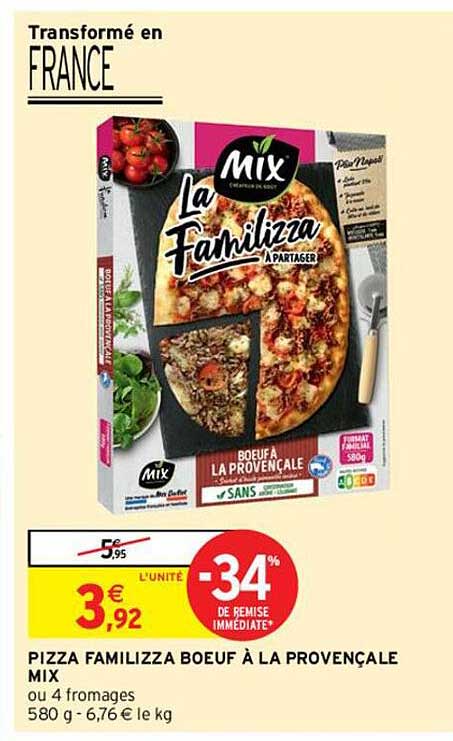 Pizza Familizza Bœuf à La Provençale Mix