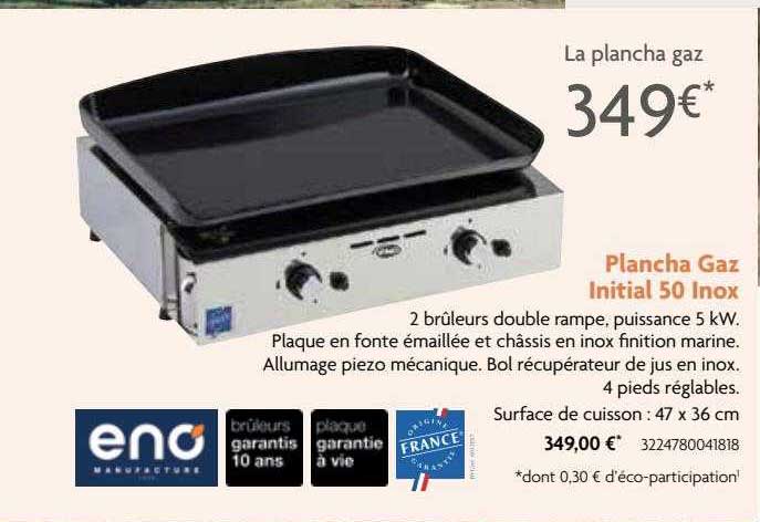 plancha gaz initial 50 inox