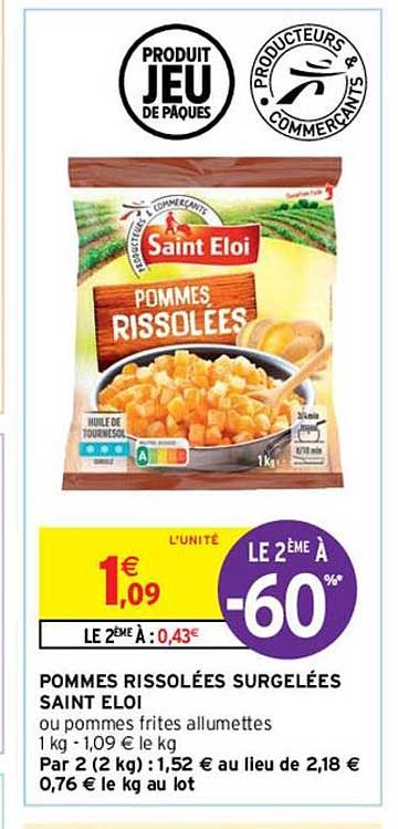 pommes rissolées surgelées saint éloi