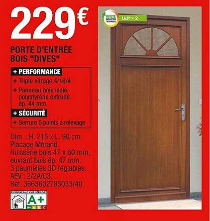 porte d'entrée bois "dives"