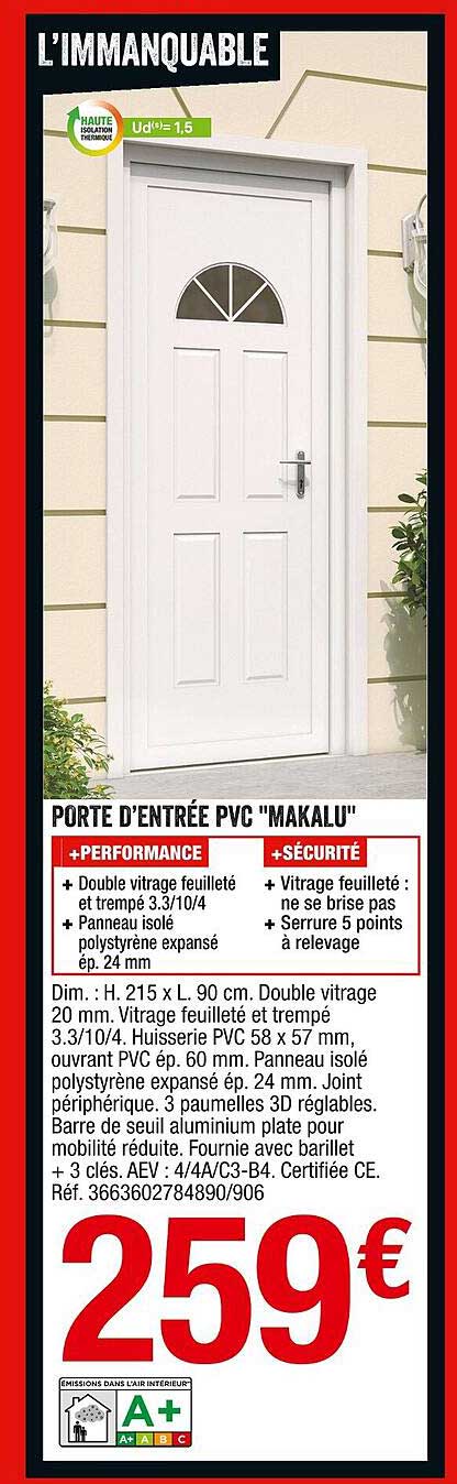porte d'entrée pvc "makalu"