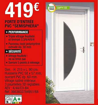 porte d'entrée pvc "semisphera"