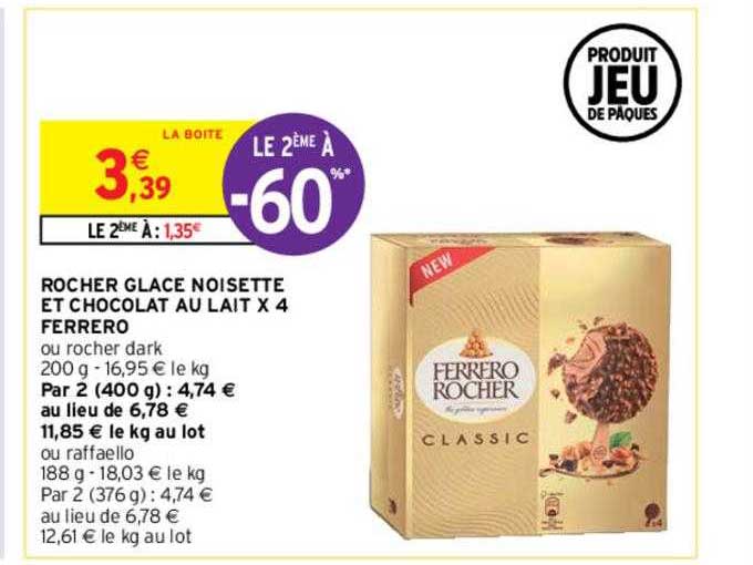 Rocher Glace Noisette Et Chocolat Au Lait X4 Ferrero