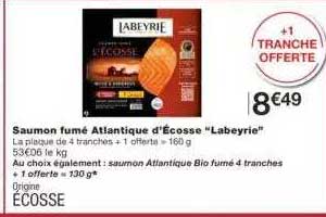 saumon fumé atlantique d'écosse "labeyrie"