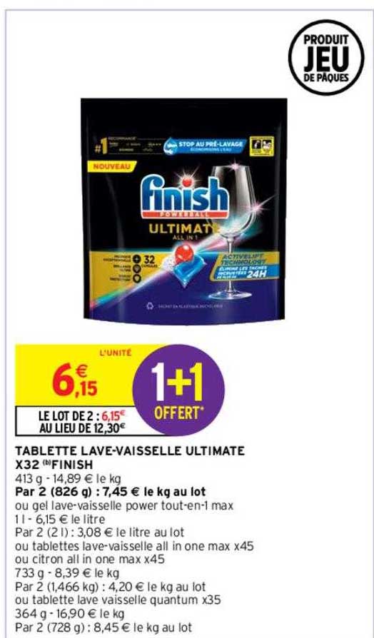 tablette lave-vaisselle ultimate x32 finish