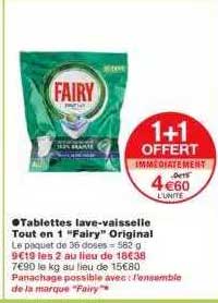 tablettes lave-vaisselle tout en 1 fairy original