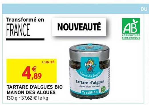 tartare d'algues bio manon des algues