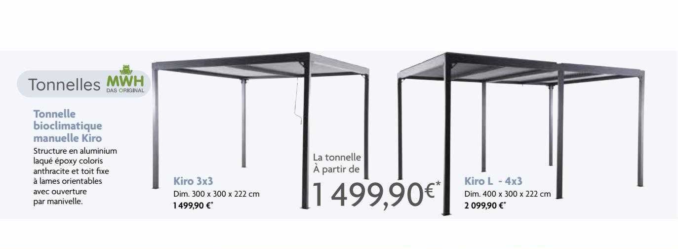 Tonnelle Bioclimatique Manuelle Kiro