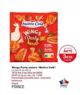 Wings Party Nature "maitre Coq"
