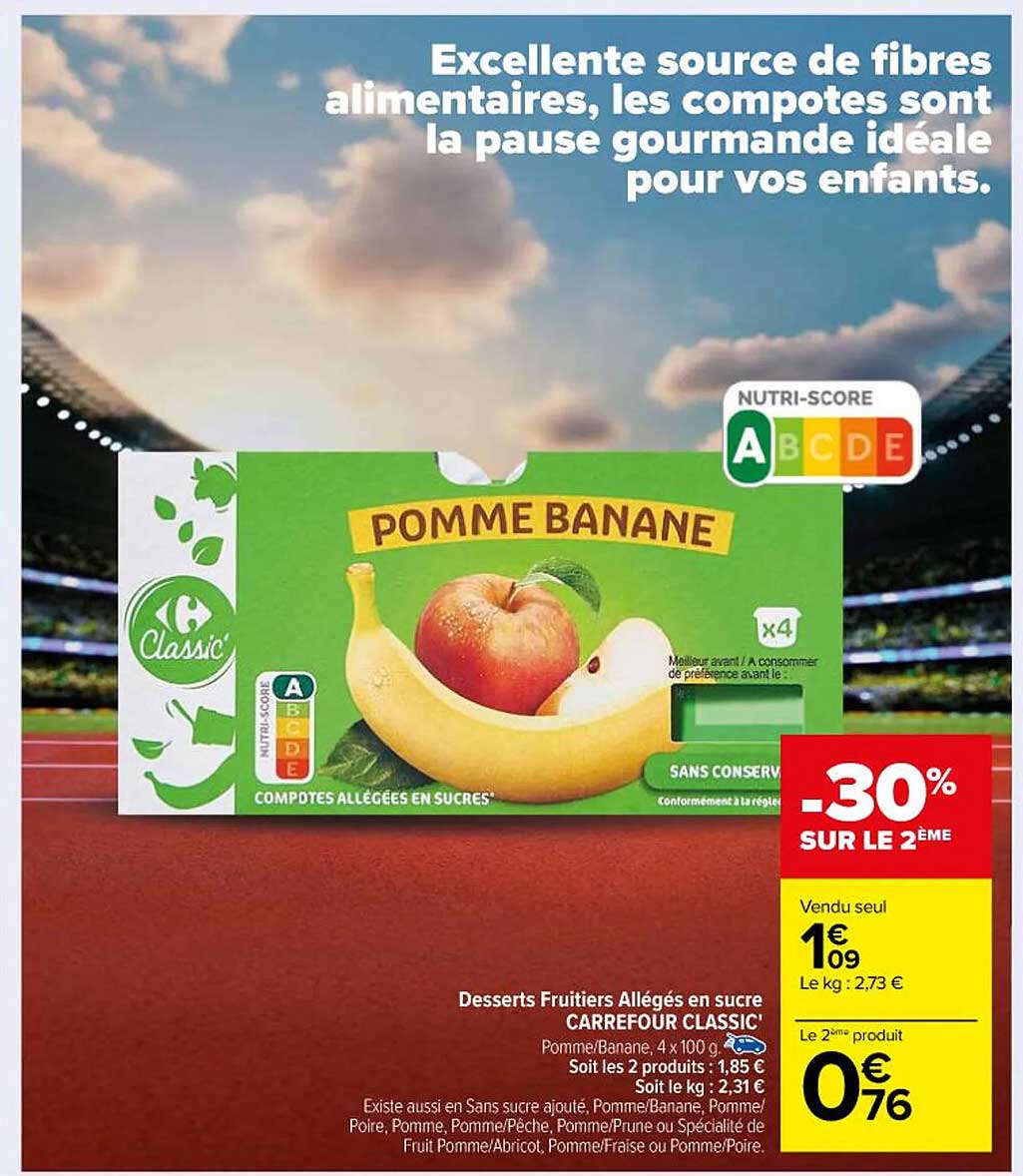 Desserts Fruitiers Allégés En Sucre Carrefour Classic'