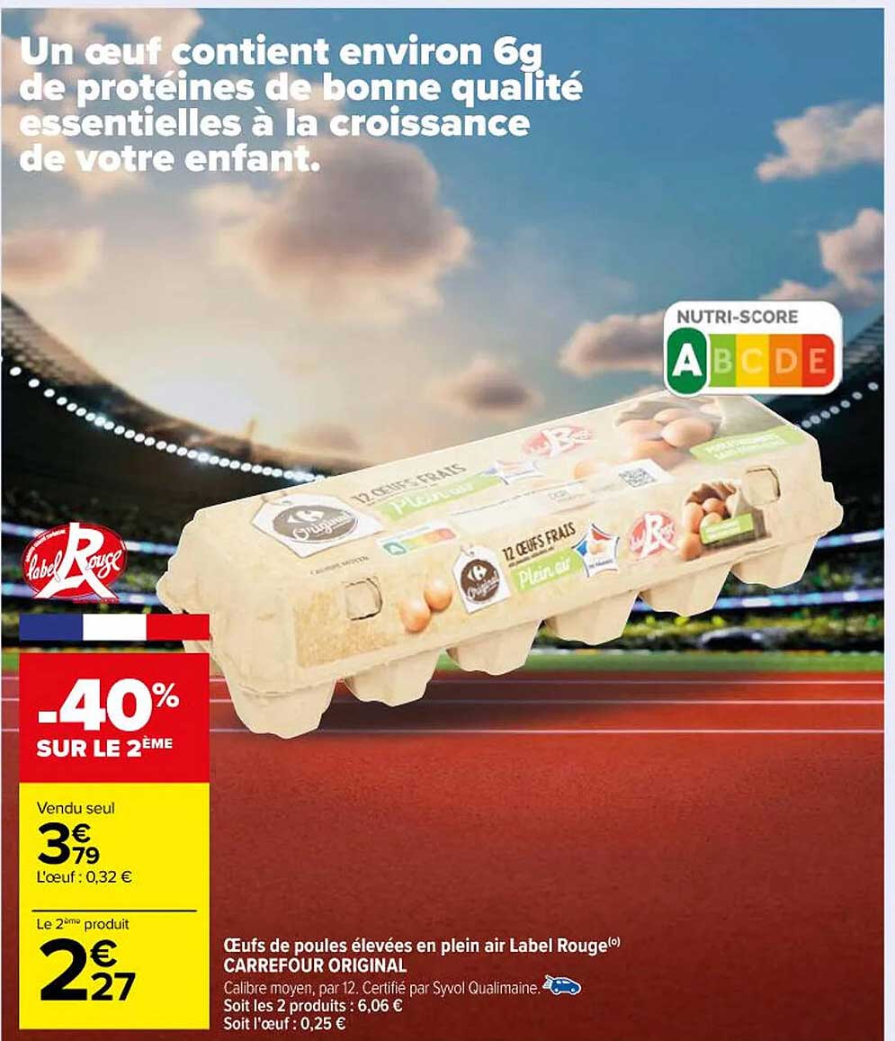 œufs de poules élevées en plein air label rouge carrefour original