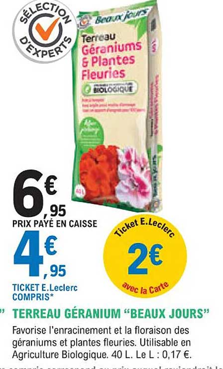 terreau géranium "beaux jours"