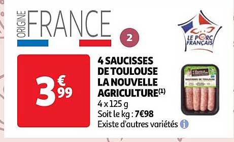 4 saucisses de toulouse la nouvelle agriculture