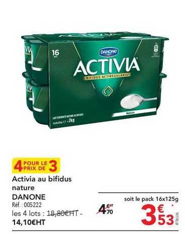 Activia Au Bifidus Nature Danone