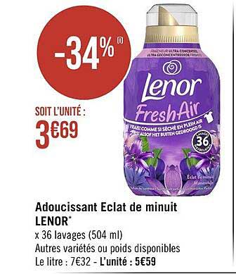 adoucissant éclat de minuit lenor