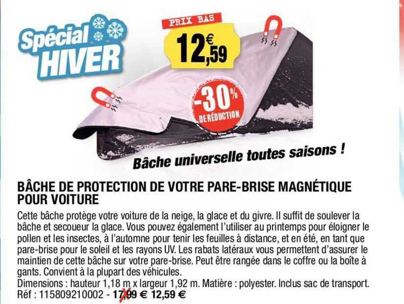 bâche de protection de votre pare-brise magnétique pour voiture