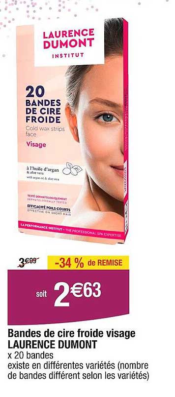 bandes de cire froide visage laurence dumont