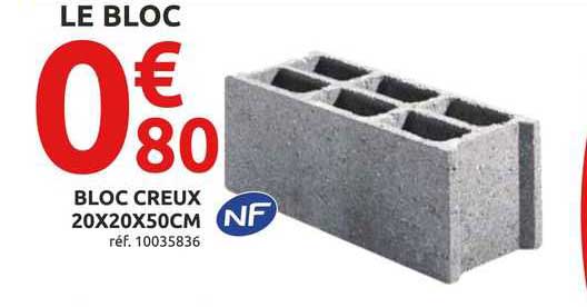 bloc creux 20 x 20 x 50 cm