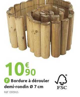 bordure à dérouler demi-rondin ø 7 cm