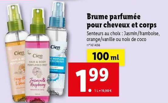 brume parfumée pour cheveux et corps