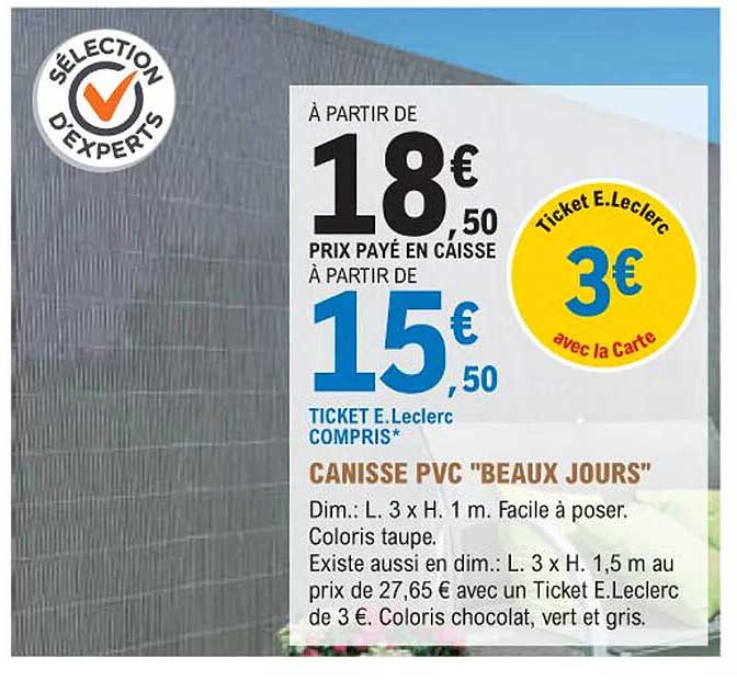 canisse pvc "beaux jours"