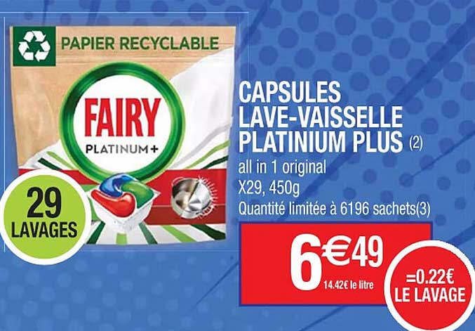 capsules lave-vaisselle platinium plus fairy