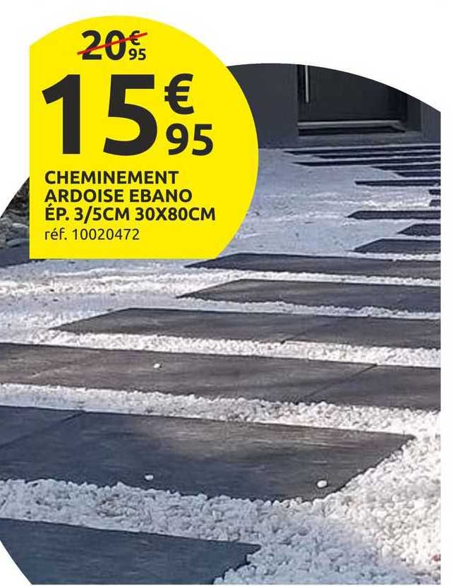 cheminement ardoise ebano ép. 3/5 cm 30 x 80 cm