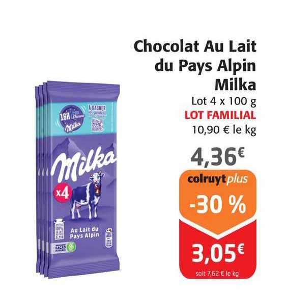 Chocolat Au Lait Du Pays Alpin Milka