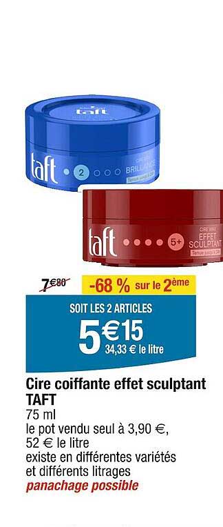 cire coiffante effet sculptant taft