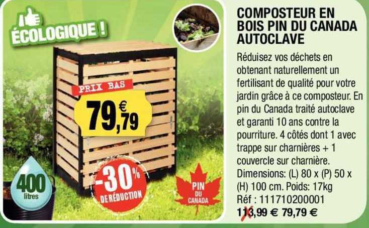 composteur en bois pin du canada autoclave