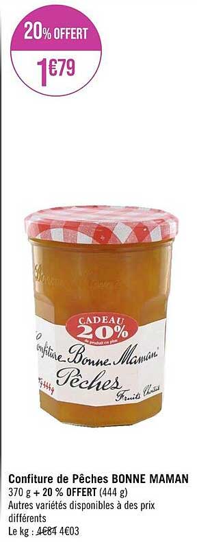 confiture de pêches bonne maman