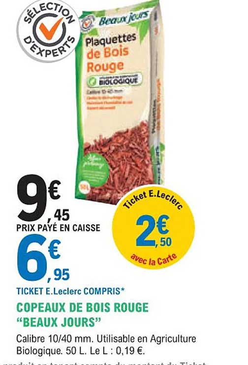 copeaux de bois rouge "beaux jours"