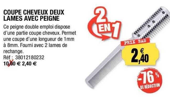 coupe cheveux deux lames avec peigne