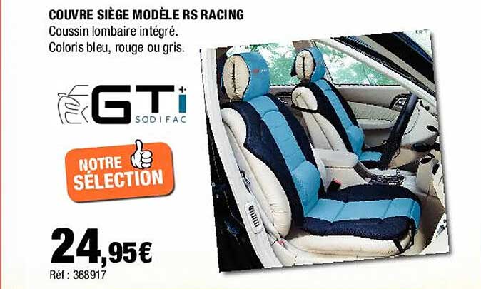 couvre siège modèle rs racing