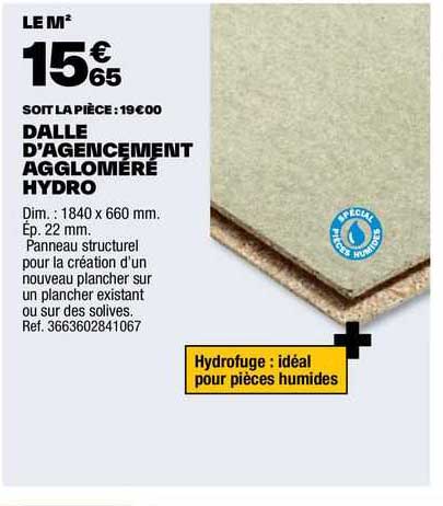 dalle d'agencement aggloméré hydro