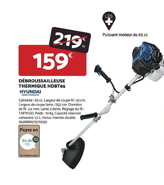 Débroussailleuse Thermique Hdbt65 Hyundai
