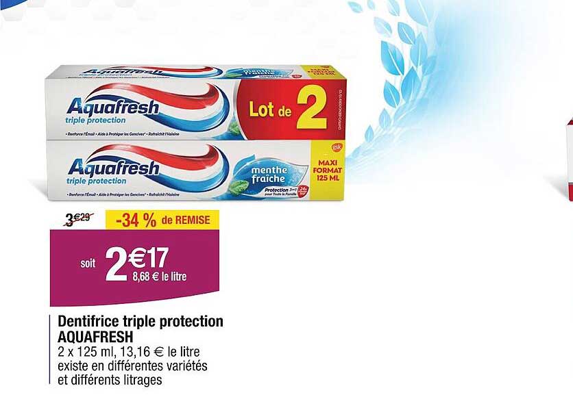 Dentifrice Triple Protection Aquafresh