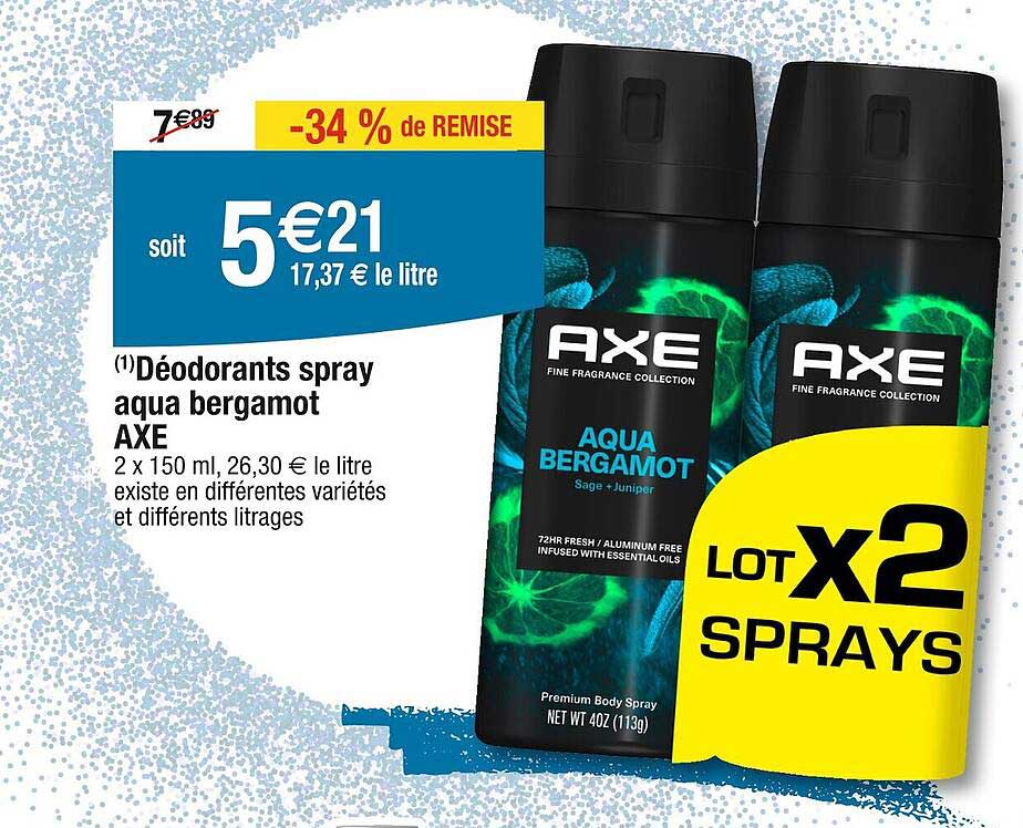 déodorants spray aqua bergamot axe