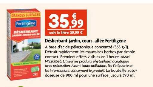 désherbant jardin, cours, allée fertiligène