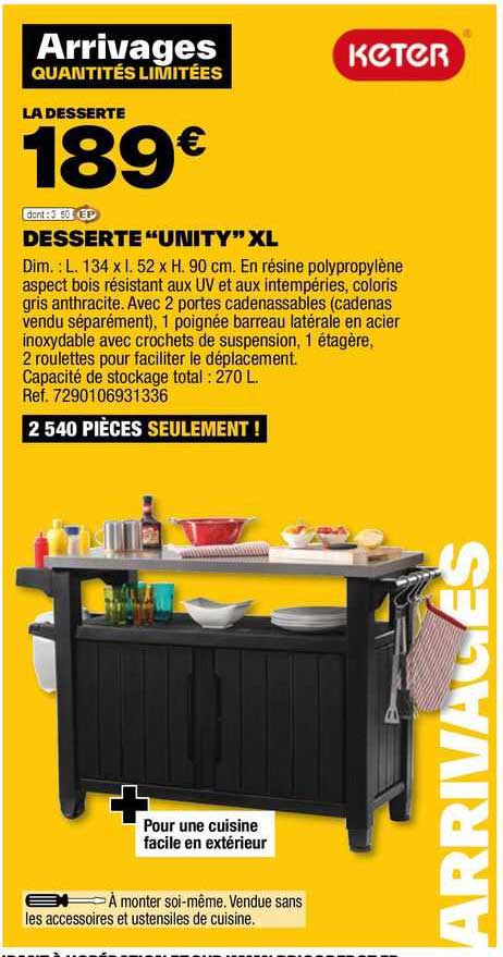 desserte "unity" xl keter