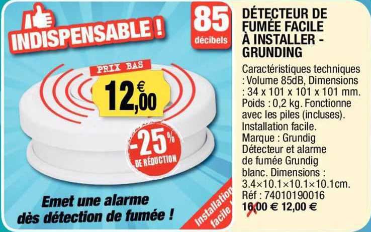détecteur de fumée facile à installer - grunding