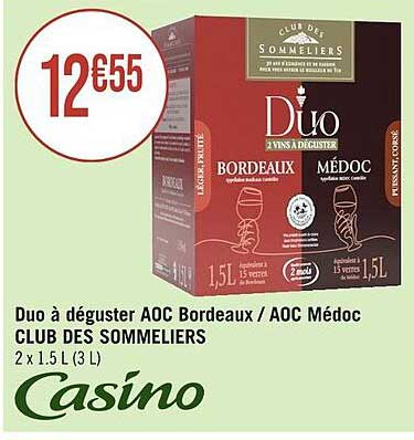duo à déguster aoc bordeaux / aoc médoc club des sommeliers