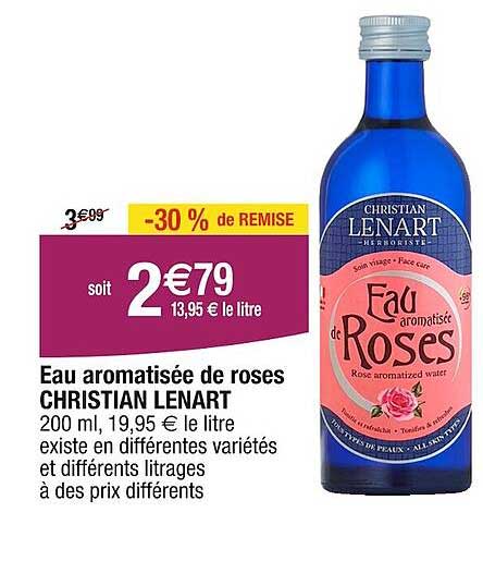 eau aromatisée de roses christian lenart